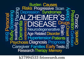enfermedad de alzheimer, palabra, nube
