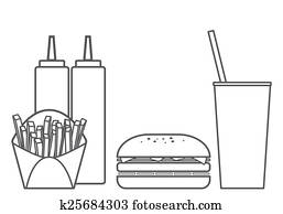 Fast Food Hamburger Vector Set Fast Food Hamburger Vector Set