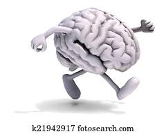 human brain with arms and legs running human brain with arms and legs running