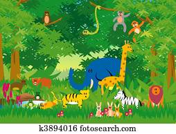 Jungle in Cartoon Jungle in Cartoon