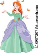 princesa, e, borboletas