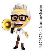 professor with megaphone professor with megaphone