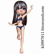Toon Girl with Bikini Toon Girl with Bikini