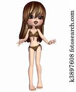 Toon Girl with Bikini Toon Girl with Bikini