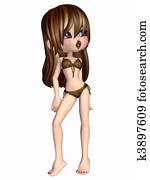 Toon Girl with Bikini Toon Girl with Bikini