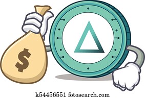 With money bag Salt coin character cartoon