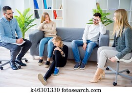 adolescente, filha, em, família, terapia