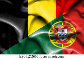 bandeira acenando, de, portugal, e, bélgica bandeira acenando, de, portugal, e, bélgica