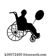 Man or woman in wheelchair silhouette