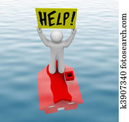 Man Standing on Underwater Home