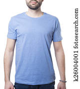 plain blue tshirt with copy space