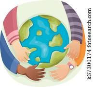 Young Hands Earth Globe