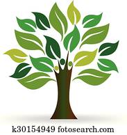 לוגו, עץ, אנשים