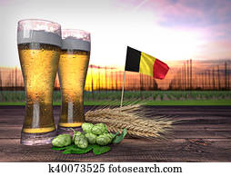 beer consumption in Belgium. 3D render beer consumption in Belgium. 3D render