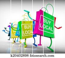 Buy Local Shopping Bags Represent Neighborhood Business and Mark Buy Local Shopping Bags Represent Neighborhood Business and Mark
