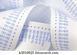 Computational stripes with numbers. Costs, expenses, revenues and profits.