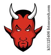 Clip Art of Devil Head u19039626 - Search Clipart, Illustration Posters ...