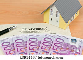 Euro bank notes and wills