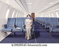 girl in an airplane