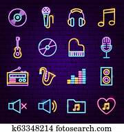 Music Neon Icons