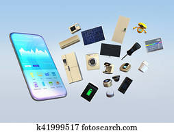 Smart appliances pop up from smart phone Smart appliances pop up from smart phone