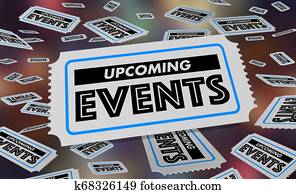 Upcoming Events Calendar Schedule Tickets 3d Illustration Upcoming Events Calendar Schedule Tickets 3d Illustration