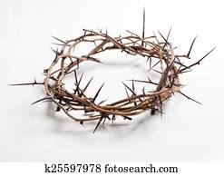 A crown of thorns on a white background - Easter. religion. A crown of thorns on a white background - Easter. religion.