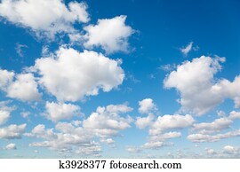 branca, macio, nuvens, em, azul, sky., fundo, de, clouds.