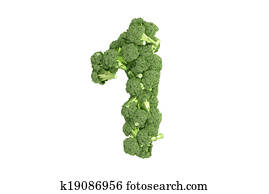 Broccoli symbol 1 on white background Broccoli symbol 1 on white background