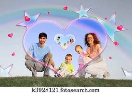 family of four collage