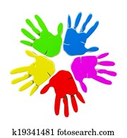 Hands colorful logo vector