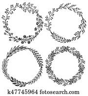 Wreaths Clipart | Our Top 1000+ Wreaths EPS Images | Fotosearch