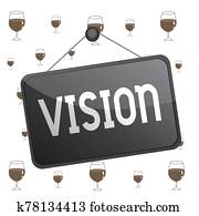 Text sign showing Vision. Conceptual photo ability to think about or plan the future with imagination or wisdom Colored memo reminder empty board blank space attach background rectangle.