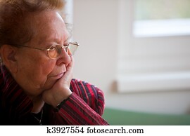Thoughtful senior citizen