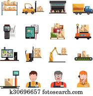 Warehouse Icons Flat Warehouse Icons Flat