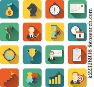Business strategy planning icon flat Business strategy planning icon flat