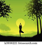 Female in yoga pose Female in yoga pose