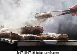 Grilled pork ribs on the grill Grilled pork ribs on the grill