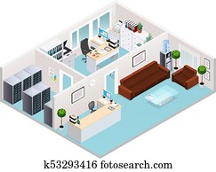 Office Interior Isometric Design Office Interior Isometric Design