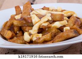 Poutine On Canadian Flag Stock Photograph K12639886 Fotosearch