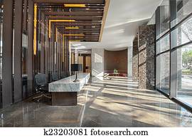 Reception area of a sales office