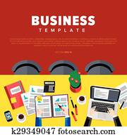 business, negotiations., vue, depuis, above.