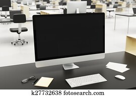 desktop in a modern office desktop in a modern office