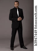 Full length of black american business man