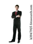 full length suit tie businessman posing stand