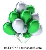 green white helium balloons bunch green white helium balloons bunch