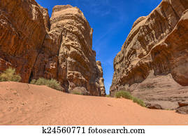 Rock Formation in Wadi Rum desert