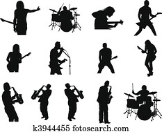 satz, von, gestein, und, jazz, silhouetten satz, von, gestein, und, jazz, silhouetten