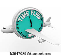 Time Flies - Plane and Clock
