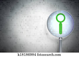Web development concept: Search with optical glass on digital background Web development concept: Search with optical glass on digital background